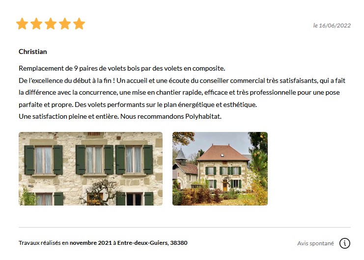 Volets battants Isère