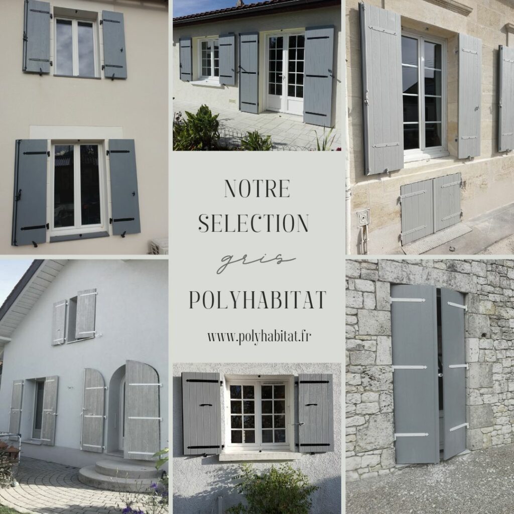 Selection volets battants gris composite Polyhabitat
